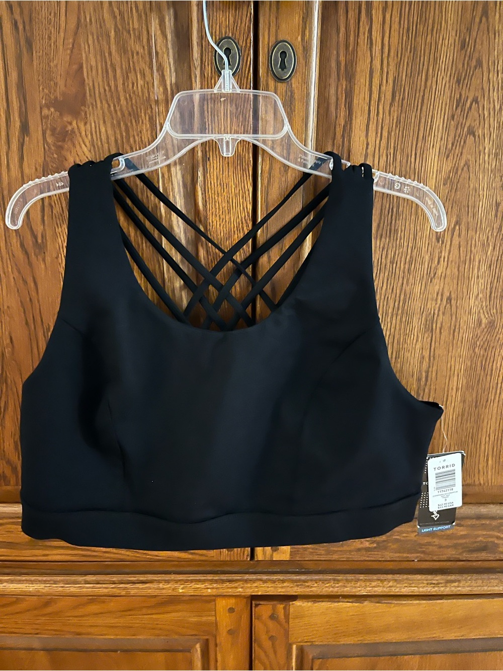 torrid Black Crisscross Strappy Sports Bralette new